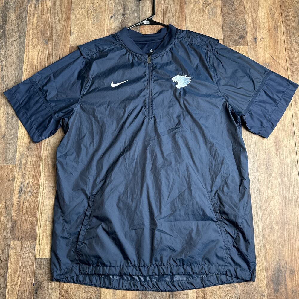 Nike Windbreaker Jacket Men's Size XL Blue Short Sleeve Athletic Training 3659